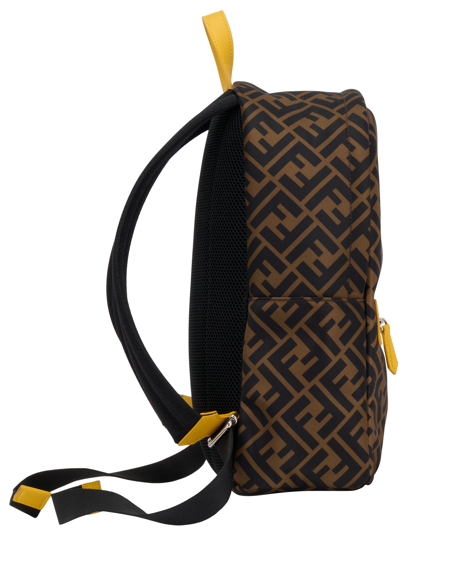 FF Backpack, &pound;395, Handbags, Brown/Yellow, Nylon, Side view